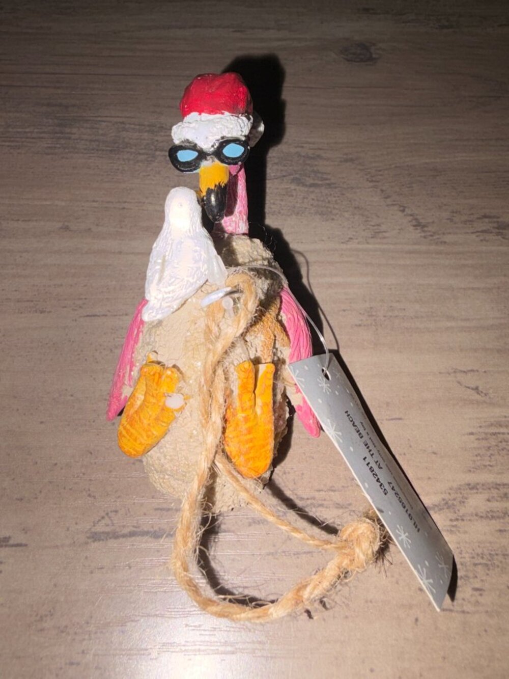 ๐๐ Hobby Lobby Pink Flamingo Beach Christmas Ornament Santa Hat NWT - Picture 5 of 6